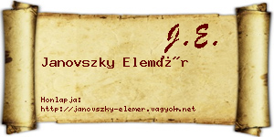 Janovszky Elemér névjegykártya