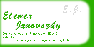 elemer janovszky business card